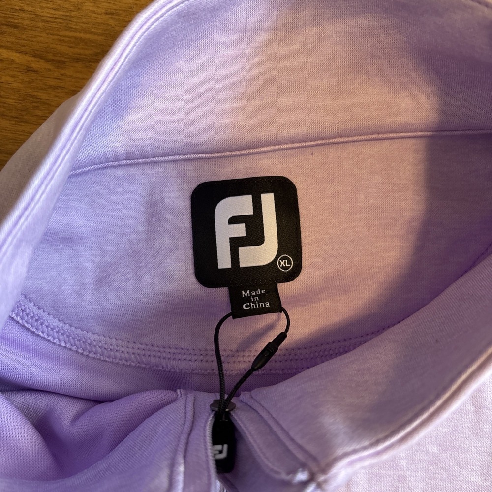 FootJoy FJ Mens Golf Vest Sz XL Lavender Heather Yoke 1/2 Zip Vest Pullover NEW - Picture 3 of 7
